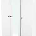 Sussex Wardrobe - 3 Door - Tall - 1 Mirror - Triple - White and Oak