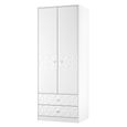 San Jose Wardrobe - 2 Door - 2 Drawer - Tall - White
