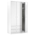 San Jose Wardrobe - 3 Door - LHF 2 Drawers - Triple - Tall - White