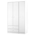 San Jose Wardrobe - 3 Door - LHF 2 Drawers - Triple - Tall - White