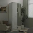 Lumiere Wardrobe - 2 Door - 1 Mirror - Tall - White Gloss
