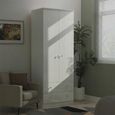Lumiere Wardrobe - 2 Door - 2 Drawer - Tall - White Gloss