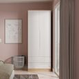 Milan Wardrobe - 2 Door - 2 Drawer - Double - White Gloss and Oak