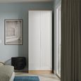 Milan Wardrobe - 2 Door - Plain - Tall - White Gloss and Oak