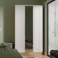 Milan Wardrobe - 3 Door - 1 Mirror - Tall - Triple - White Gloss and Oak