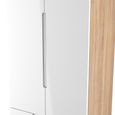 Milan Wardrobe - 2 Door - 2 Drawer - Double - White Gloss and Oak