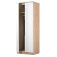 Milan Wardrobe - 2 Door - Plain - Tall - White Gloss and Oak
