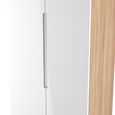 Milan Wardrobe - 2 Door - Plain - Tall - White Gloss and Oak