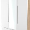 Milan Wardrobe - 3 Door - 1 Mirror - LHF 2 Drawer - Tall - Combi - White Gloss and Oak