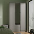 Milan Wardrobe - 3 Door - 1 Mirror - LHF 2 Drawer - Tall - Combi - Grey