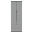 Milan Wardrobe - 2 Door - 2 Drawer - Double - Grey