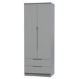 Milan Wardrobe - 2 Door - 2 Drawer - Double - Grey