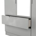 Milan Wardrobe - 3 Door - 1 Mirror - LHF 2 Drawer - Tall - Combi - Grey
