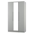 Milan Wardrobe - 3 Door - 1 Mirror - Tall - Triple - Grey