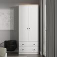 Norfolk Wardrobe - 2 Door - 2 Drawer - Double - White and Oak