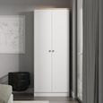 Norfolk Wardrobe - 2 Door - Plain - White and Oak