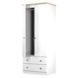 Norfolk Wardrobe - 2 Door - 2 Drawer - Double - White and Oak