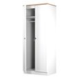 Norfolk Wardrobe - 2 Door - Plain - White and Oak