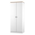 Norfolk Wardrobe - 2 Door - Plain - White and Oak