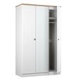 Norfolk Wardrobe - 3 Door - 1 Mirror - Triple - White and Oak