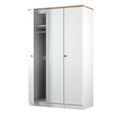Norfolk Wardrobe - 3 Door - 1 Mirror - Triple - White and Oak