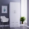 Avon Wardrobe - 2 Door - 2 Drawers - Double - White