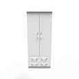 Avon Wardrobe - 2 Door - 2 Drawers - Double - White