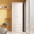Sussex Wardrobe - 2 Door - 2 Drawer - Double - Cashmere and Oak