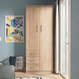 Avon Wardrobe - 2 Door - RHF 3 Drawers - Oak