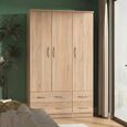 Avon Wardrobe - 3 Door - Triple - 4 Drawers - Oak