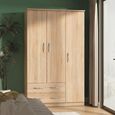 Avon Wardrobe - 3 Door - Triple - with LHF 2 Drawers - Oak