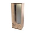 Avon Wardrobe - 2 Door - Combi - with 1 Mirror - Oak