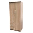 Avon Wardrobe - 2 Door - RHF 3 Drawers - Oak
