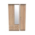 Avon Wardrobe - 3 Door - Combi with 1 Mirror - LHF 2 Drawers - Oak