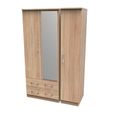 Avon Wardrobe - 3 Door - Combi with 1 Mirror - LHF 2 Drawers - Oak