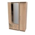 Avon Wardrobe - 3 Door - Combi with 1 Mirror - LHF 2 Drawers - Oak