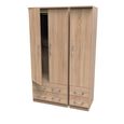 Avon Wardrobe - 3 Door - Triple - 4 Drawers - Oak