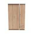 Avon Wardrobe - 3 Door - Triple - with RHF 2 Drawers - Oak