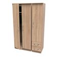 Avon Wardrobe - 3 Door - Triple - with RHF 2 Drawers - Oak