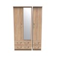 Avon Wardrobe - 3 Door with 1 Mirror - Oak