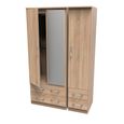 Avon Wardrobe - 3 Door with 1 Mirror - Oak