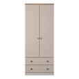 Norfolk Wardrobe - 2 Door - 2 Drawer - Double - Cashmere and Oak