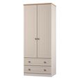 Norfolk Wardrobe - 2 Door - 2 Drawer - Double - Cashmere and Oak