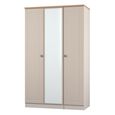 Norfolk Wardrobe - 3 Door - 1 Mirror - Triple - Cashmere and Oak