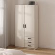 Sprint Wardrobe - 2 Door - 3 Drawer - Cashmere