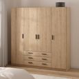 Sprint Wardrobe - 4 Door - 3 Drawer - Jackson Hickory