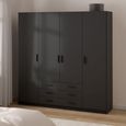 Sprint Wardrobe - 4 Door - 3 Drawer - Matt Grey