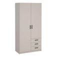 Sprint Wardrobe - 2 Door - 3 Drawer - Cashmere