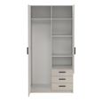 Sprint Wardrobe - 2 Door - 3 Drawer - Cashmere