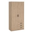 Sprint Wardrobe - 2 Door - 3 Drawer - Jackson Hickory
